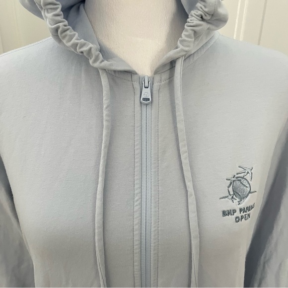 Straight Down Long Sleeve‎ Cotton Hoodie Women Medium Golf Bank Logo Light Blue - Picture 6 of 13